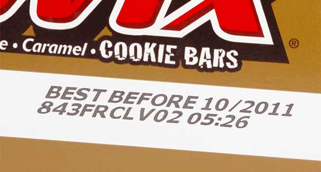 Printed Hot Melt Inks on a cookie bar cardboard box | Markem-Imaje