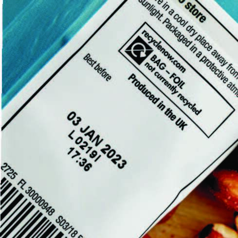 An image showing printed expiry date label on fruit plastic box packaging