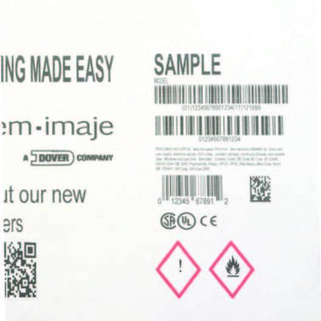 Image of a thermal inkjet printed label